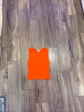 Womans Bright Orange Sleeveless Tank Top